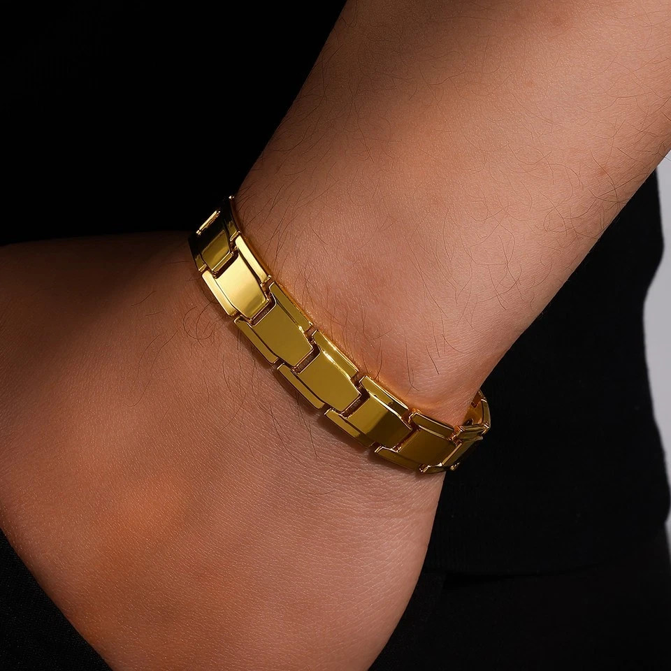 ZAKOL Trendy Round Detachable Magnetic Bracelets for Women Men Adjustable Health