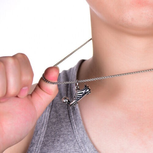 Silver Soccer Cleat & Ball Necklace, Football, Futball Pendant – MLS, World Cup