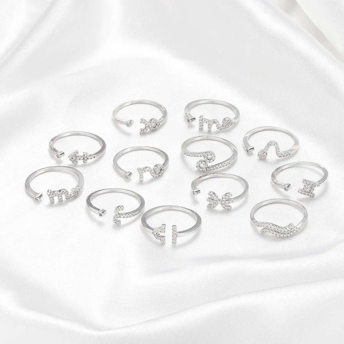 Womens Constellation Ring With Rhinestone Inlay Geometric Aluminum Alloy