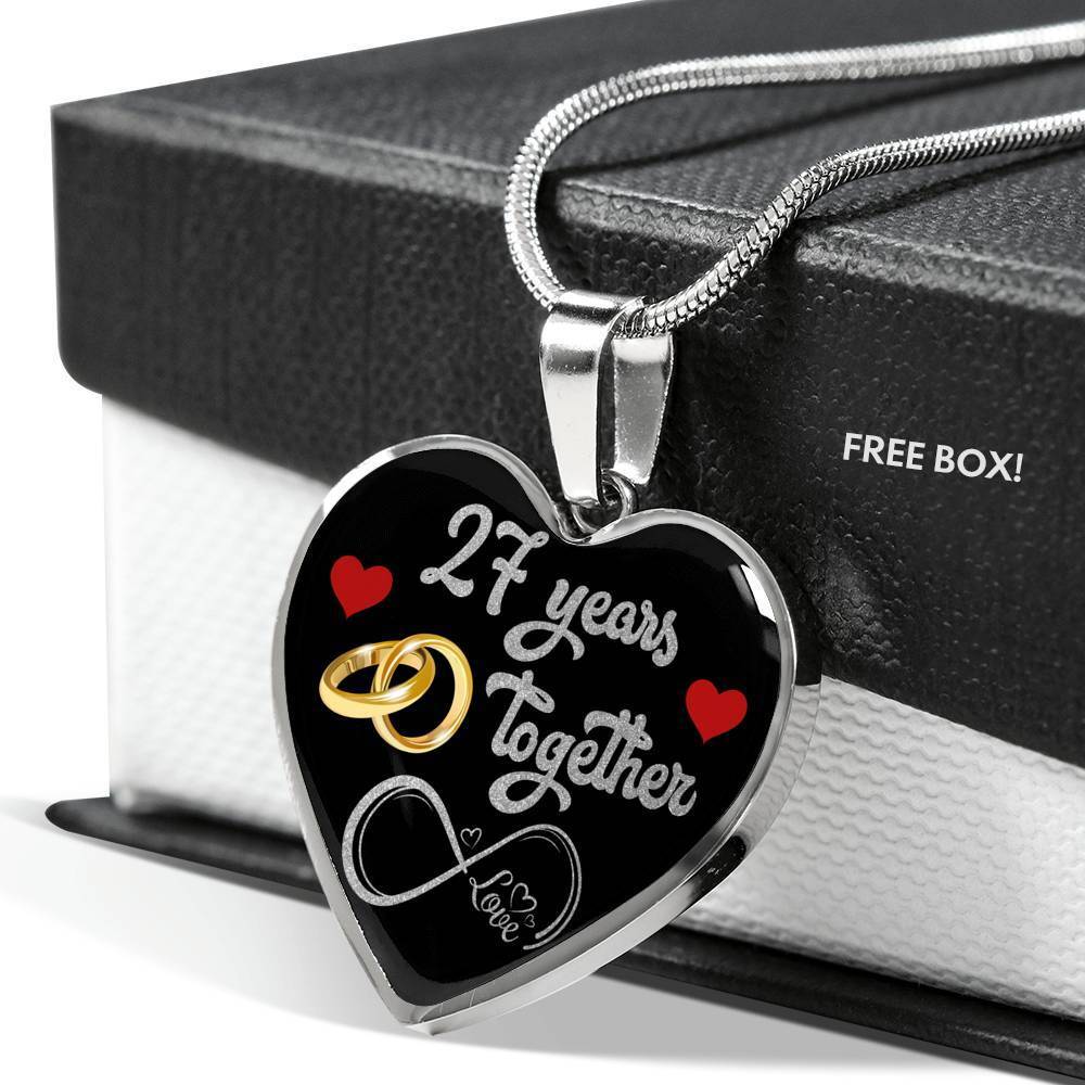 Personalized Engraved 27th Wedding Anniversary Gift For Her, Married 27 Years