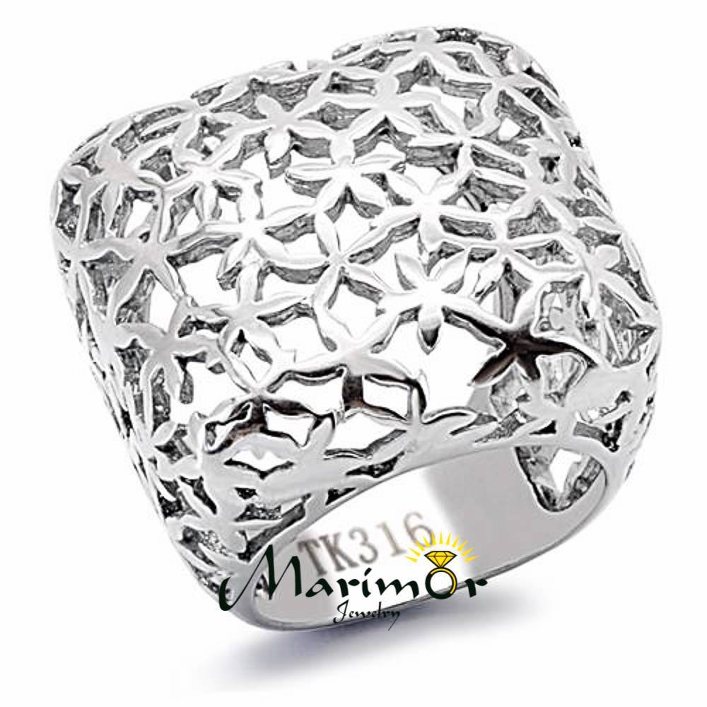 High Polished 25mm Wide Square Stainless Steel 316 Fashion Ring Women’s Sz 5-10