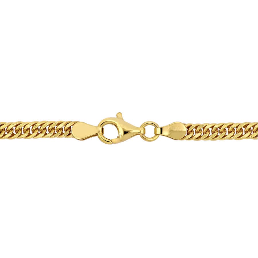 Amour Double Curb Link Chain Bracelet Yellow Plated Sterling Silver