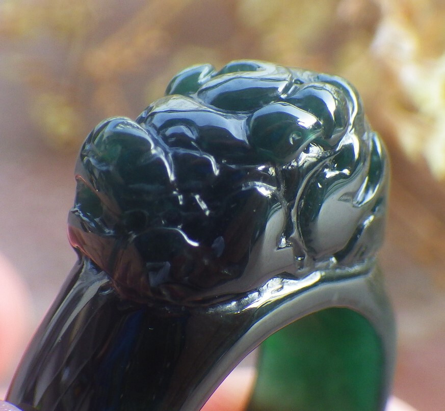 Video Certified Green A Jadeite Jade Dragon Pi Xiu Ring NO. 8 戒指 115022 TS