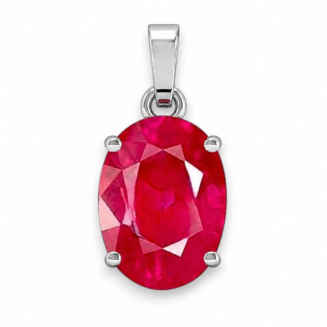 Ruby Gemstone Pendant Certified 9.50 Ct Silver Plated for Gifting