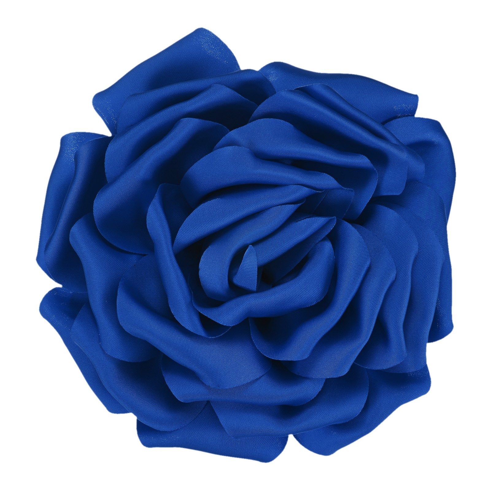 New Dainty Satin Fabric Large Rose Flower Brooches Pin for Women [16cm, Blue]
