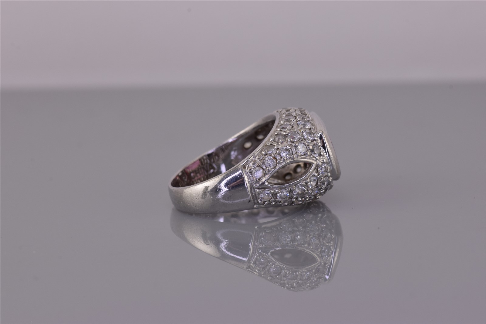 Ross Simon Sterling Silver Pink & White Cubic Zirconia Band Ring 925 Sz: 6