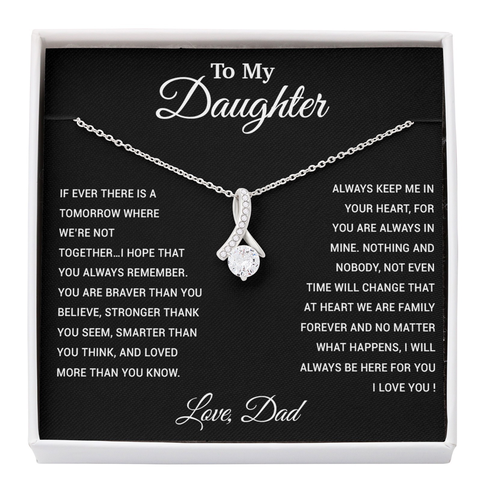To My Daughter Necklace, Gift for Daughter from Dad, Father Daughter Necklace
