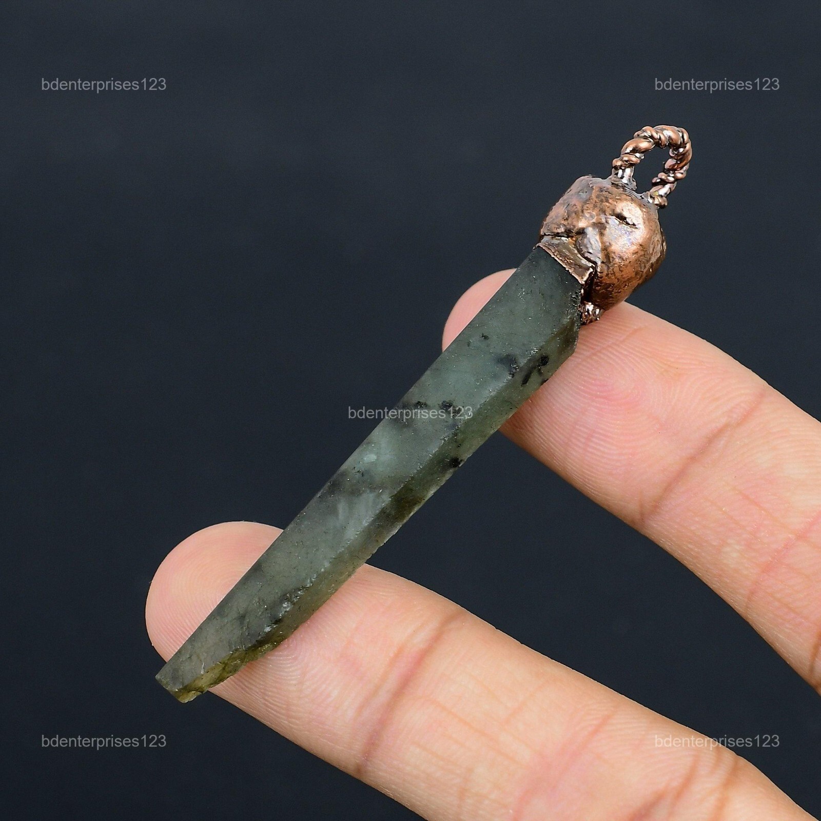 Labradorite Rough Stone Arizona Turquoise Electroformed Pendant Jewelry Copper