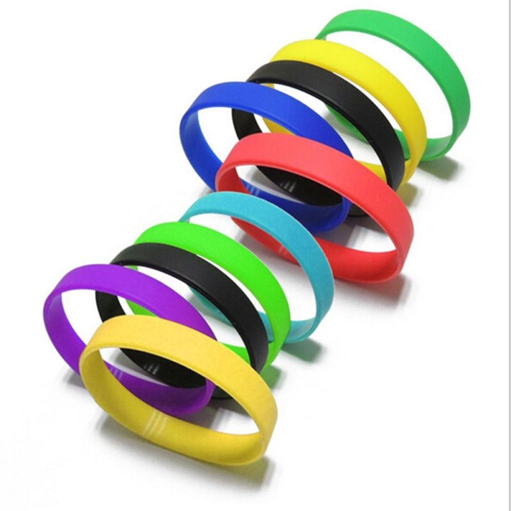 Silicone Wristbands Rubber Plain Reusable For Events Charity Fashion Bands-Adult