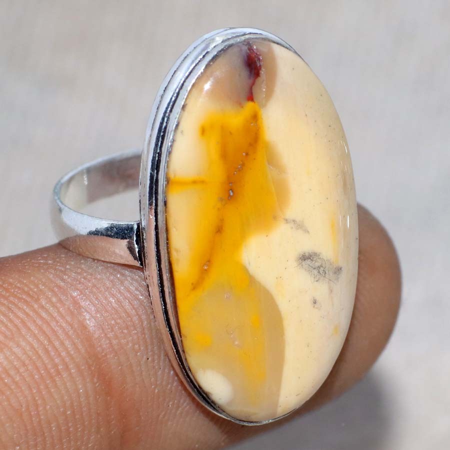 Mookaite 925 Silver Plated Ring US 7 Luxury Inspired Design JW