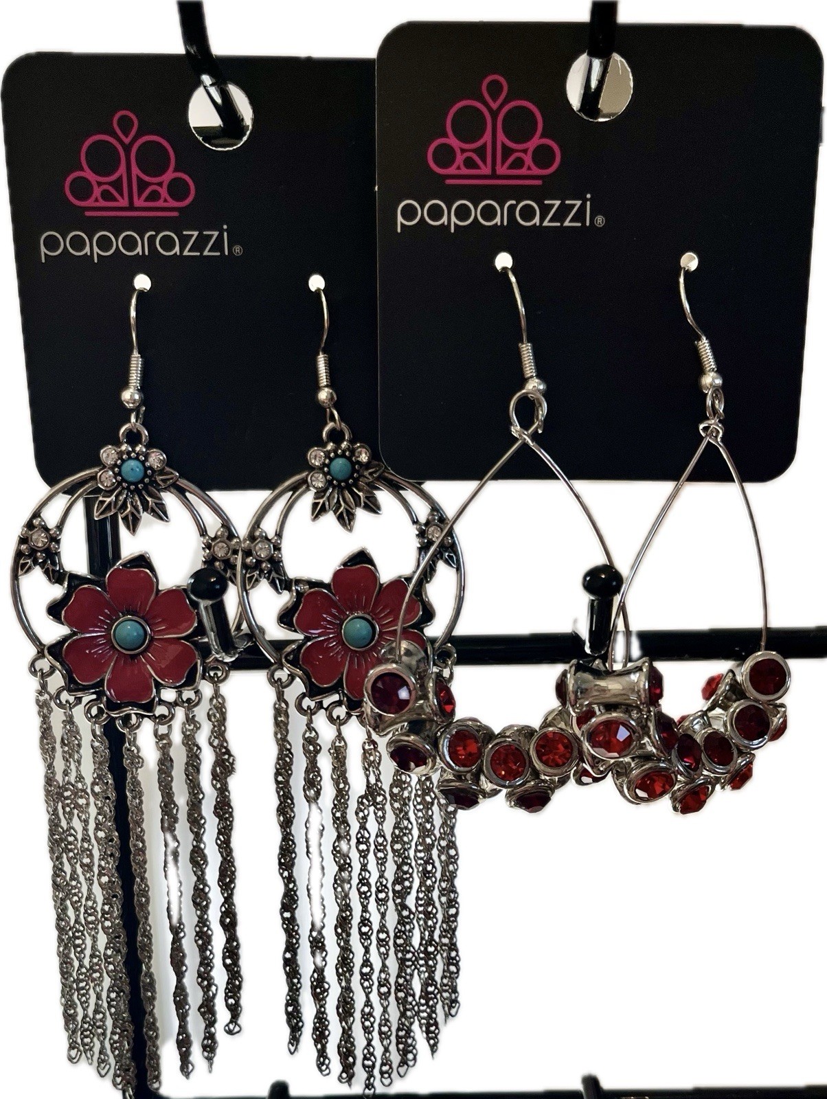 14 Pairs Paparazzi Earrings. Post Backs & Fish Hooks. Variety Colors & Sizes NWT