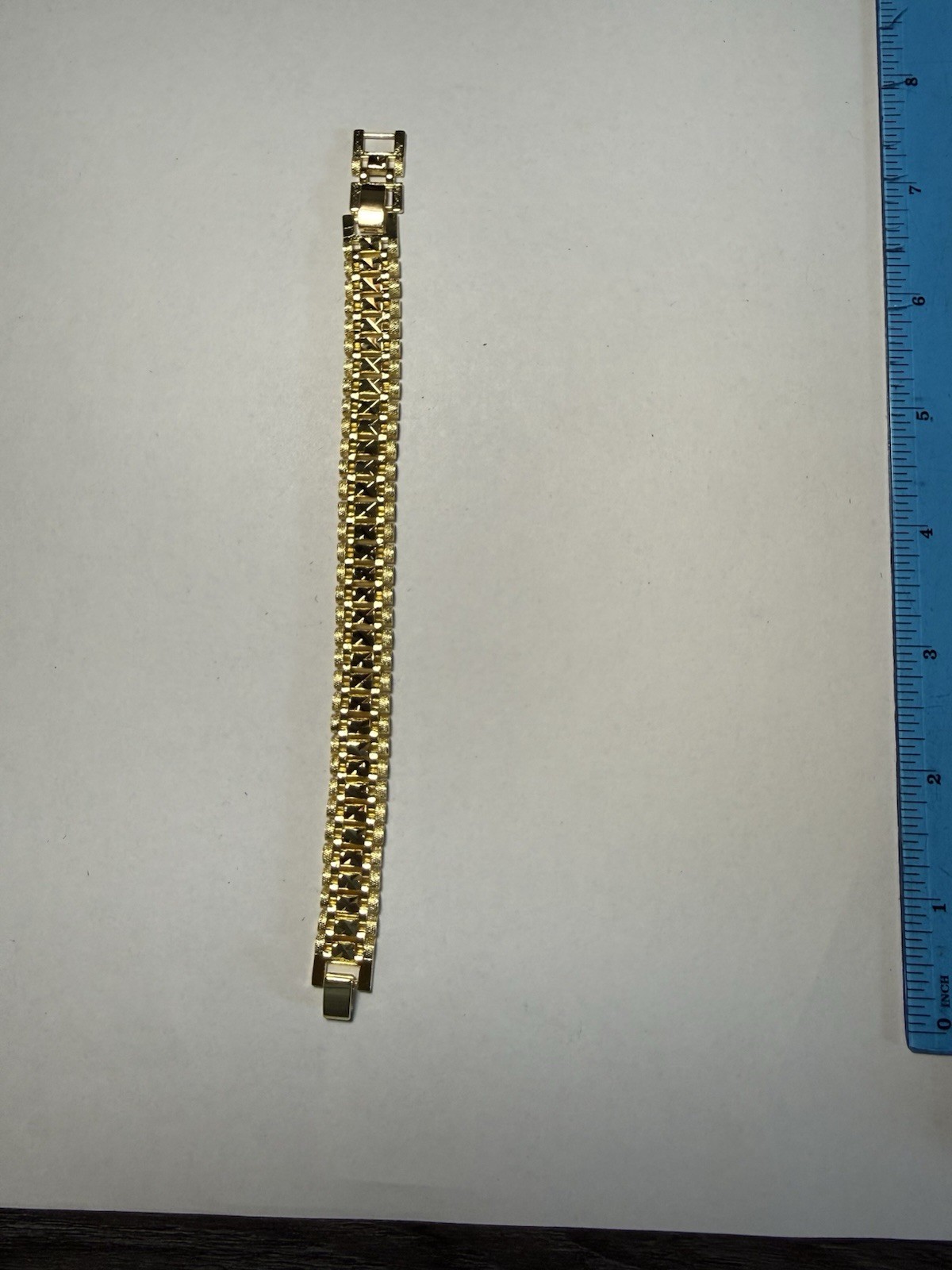 Gold filled Rollie Link Chain Bracelet Box Clasp No Stone Less Than 8 in