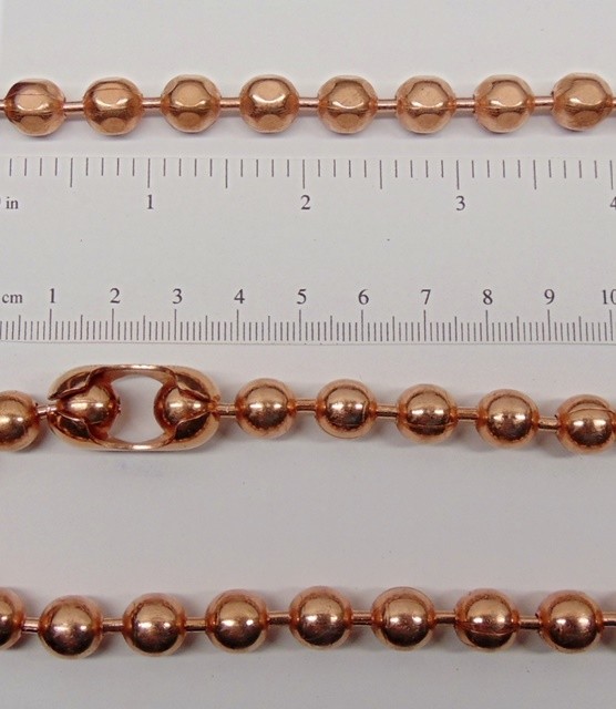 Bulk COPPER BALL CHAIN Statement Size 9.5mm Round + Faceted Bead 5 ft to 25 feet