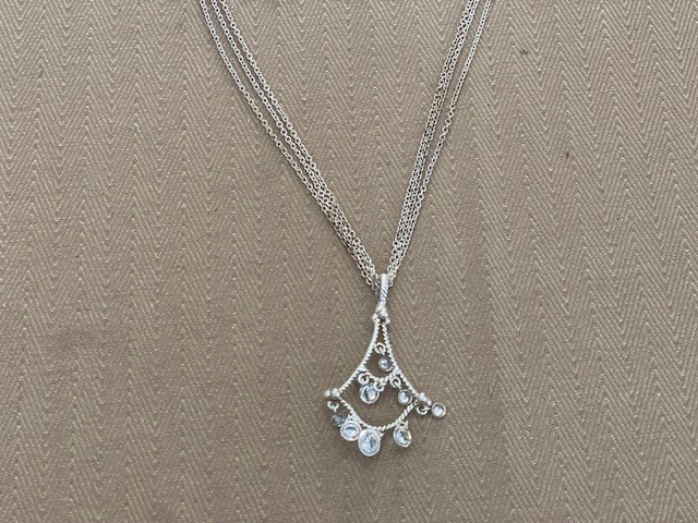 JCM Jacmel 925 Sterling Silver Layered Chain Necklace & Earrings Set 12.7 Grams