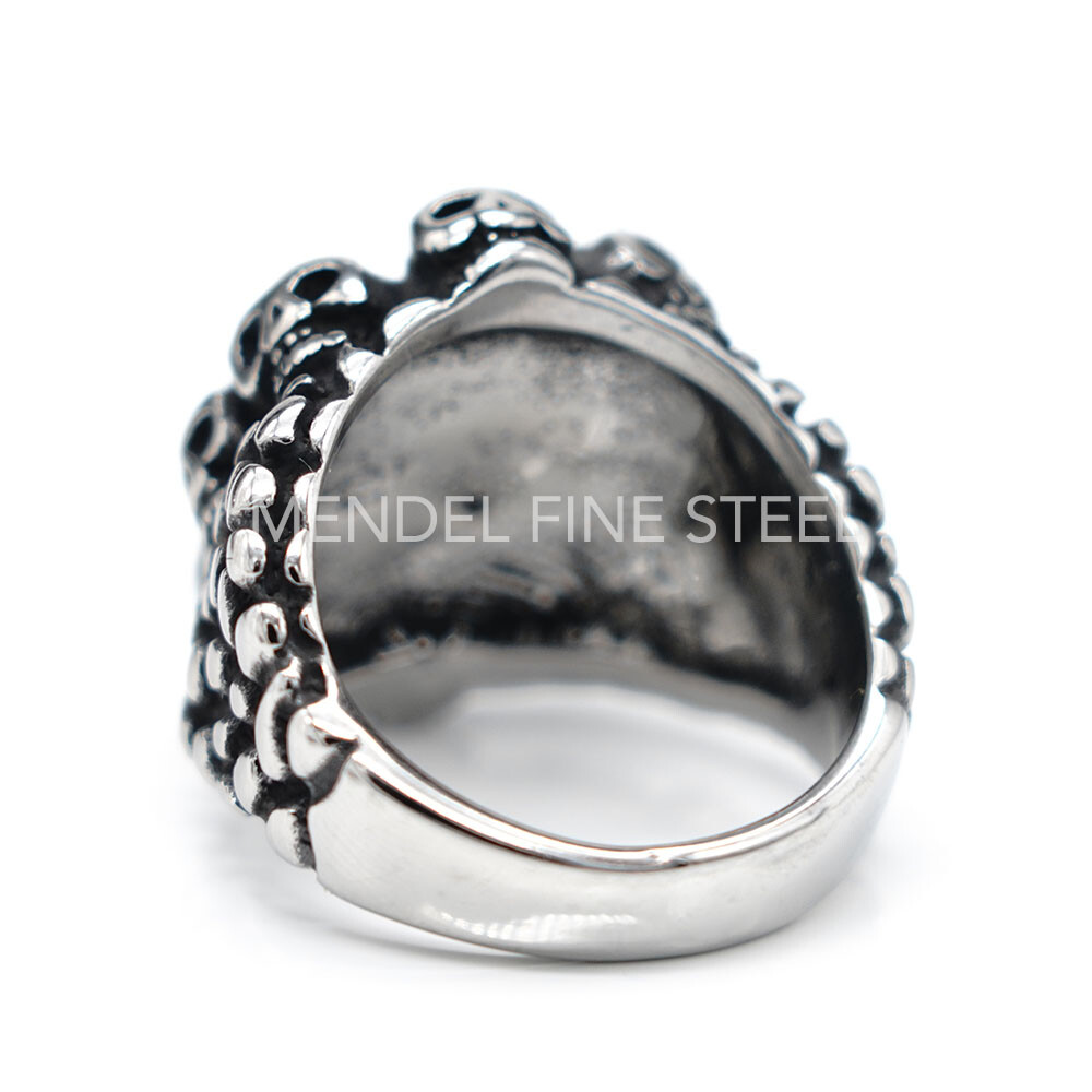 MENDEL Goth Mens Motorcycle Biker Skull Evil Eye Ring Stainless Steel Size 7-15