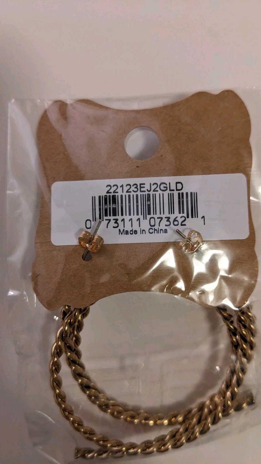 Justin Brand Gold Colored Twisted Loop Earrings Model 22123EJ2GLD NWT