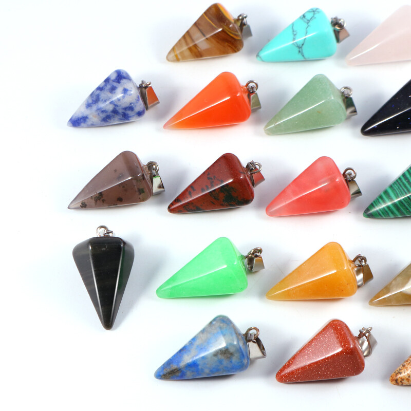Natural Quartz Hexagonal Stone Pendant Healing Reiki Crystal Pendants 15pcs