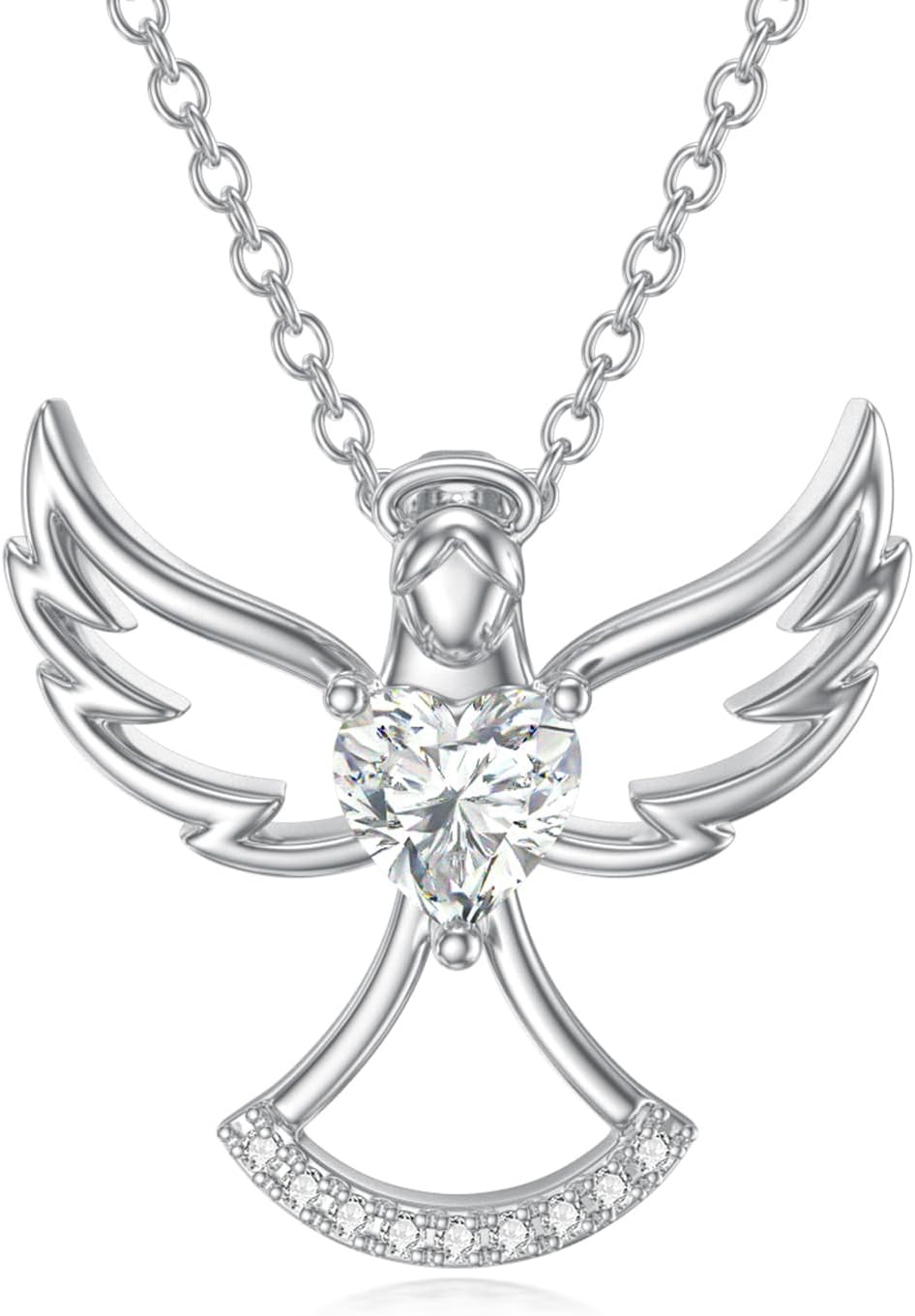 Mother’s Day GIFT, 925 Sterling Silver Angel Necklace