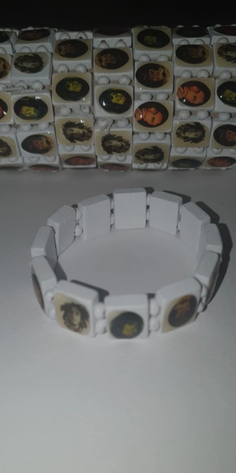 Bob Marley Bracelet 220 items wooded stretch to 20cm starting £1 per item