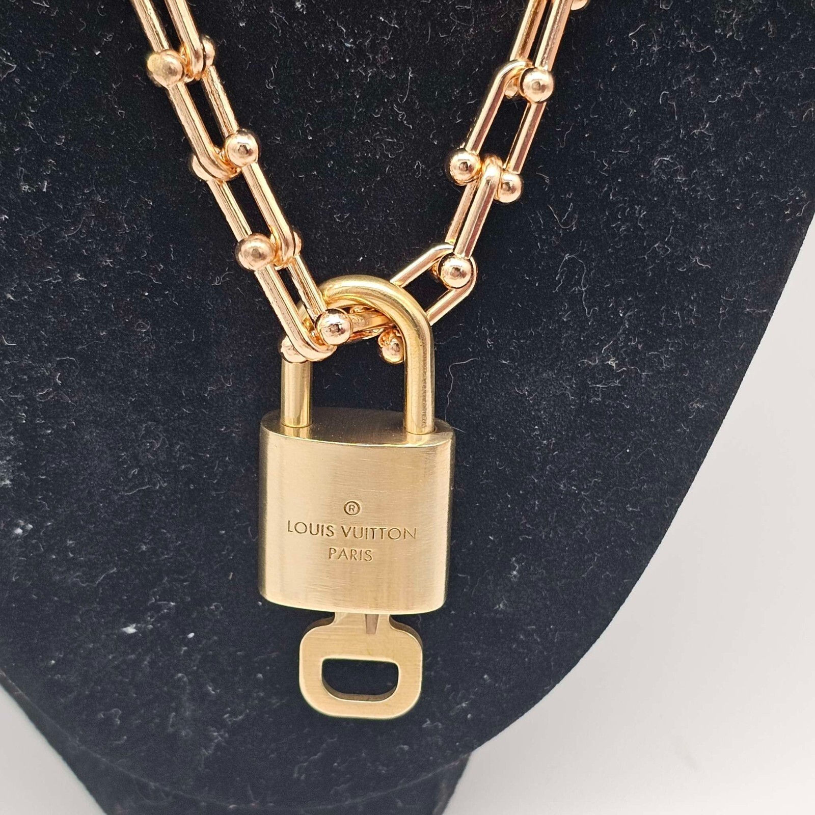 Authentic Louis Vuitton Lock & Key with Unbranded Gold Plated Chain Necklace