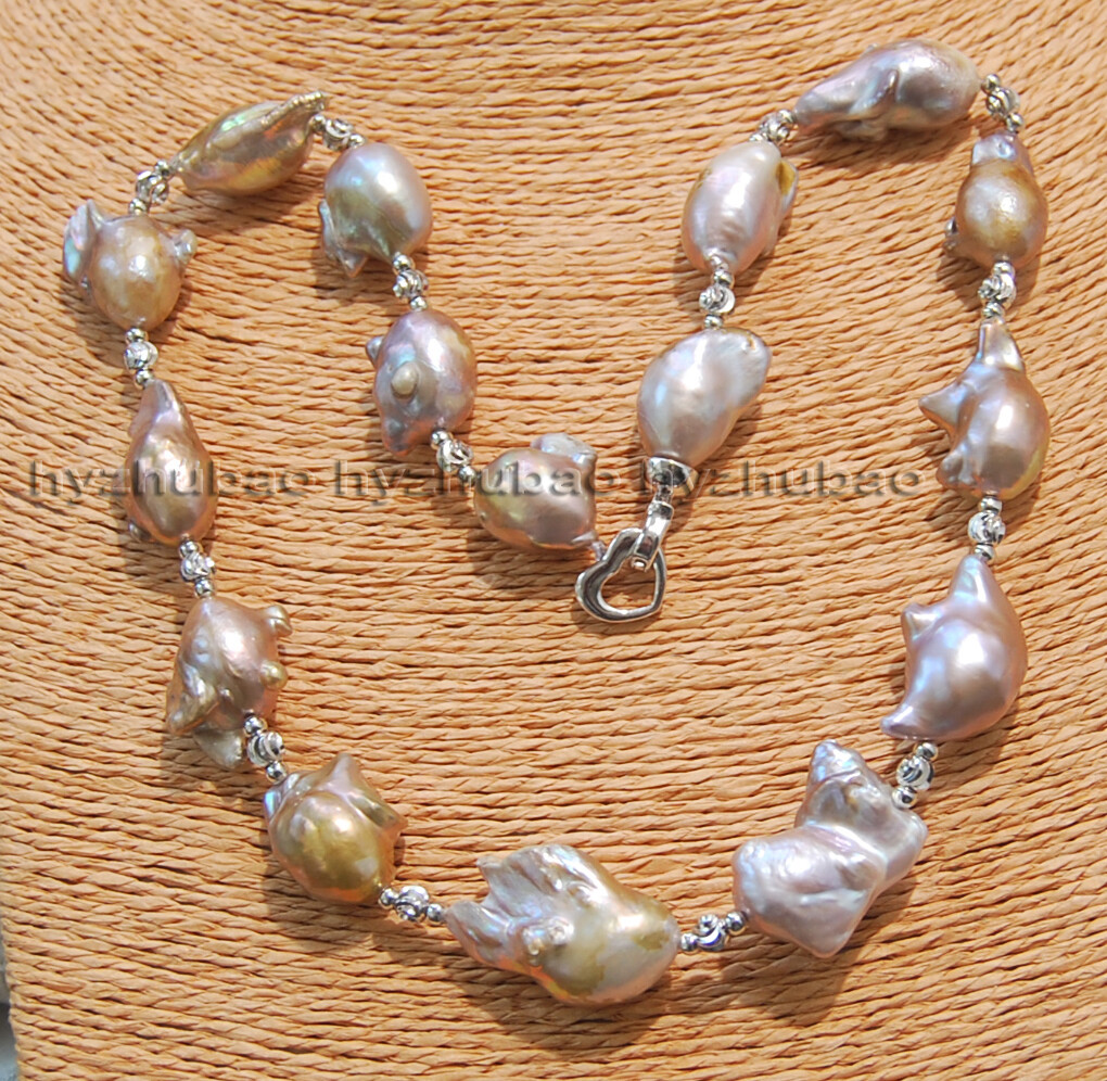 16″ 18″ 22″ 25″ Big 18-25mm Natural South Sea Purple Baroque Pearl Necklace AAA+