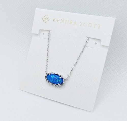 Kendra Scott Elisa Silver Pendant Necklace in Royal Ocean Blue Opal
