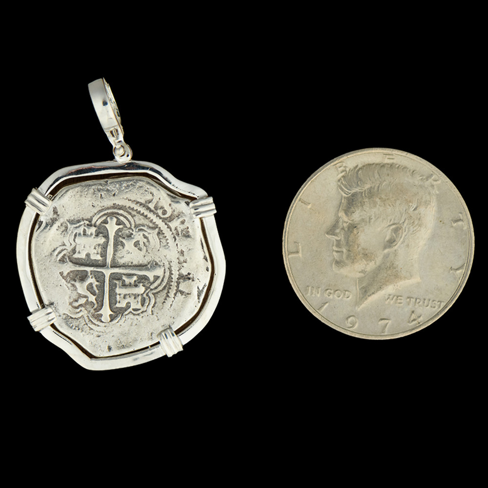 Atocha Sunken Treasure Jewelry – Large Pieces of 8 Silver Coin w/Date Pendant