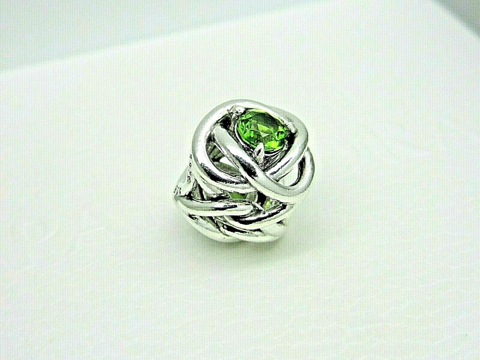 Authentic Pandora #790065C03 Spring Green Eternity Circle Charm – August