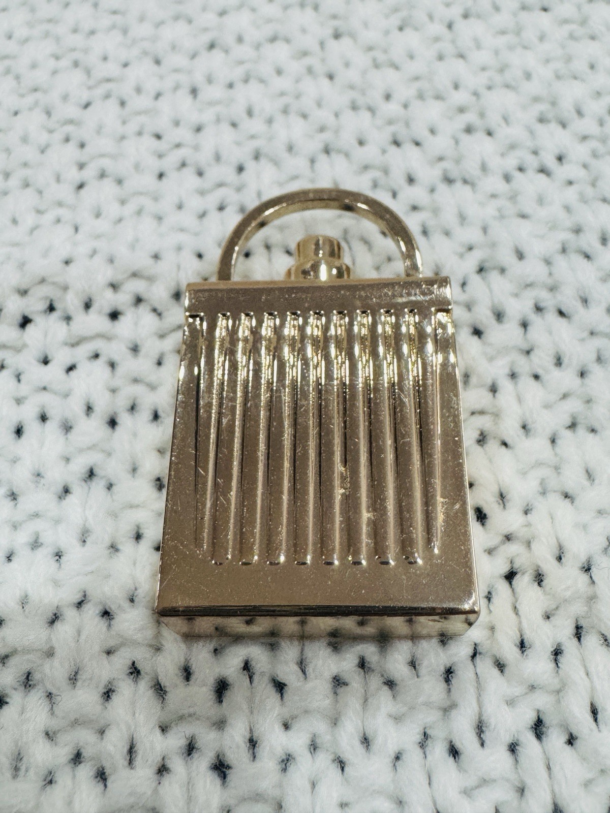 Chloé Gold Tone Perfume Bottle Padlock Charm Pendant Designer