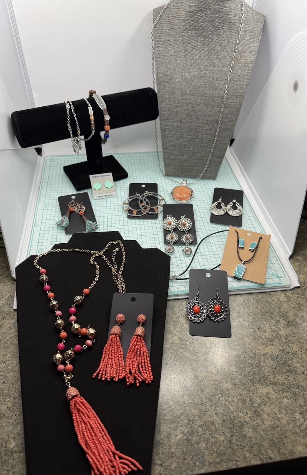 Turquoise+Coral Mixed Lot Beach Beauty Vacation Necklaces Earrings Bracelets