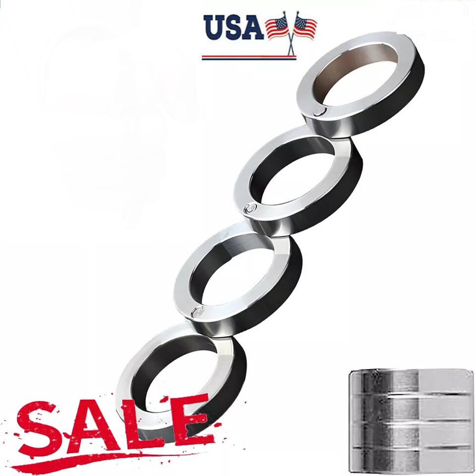 4x Outdoor Rotatable Folding Ring Clasp Ring For Hiking Men Stainless Steel