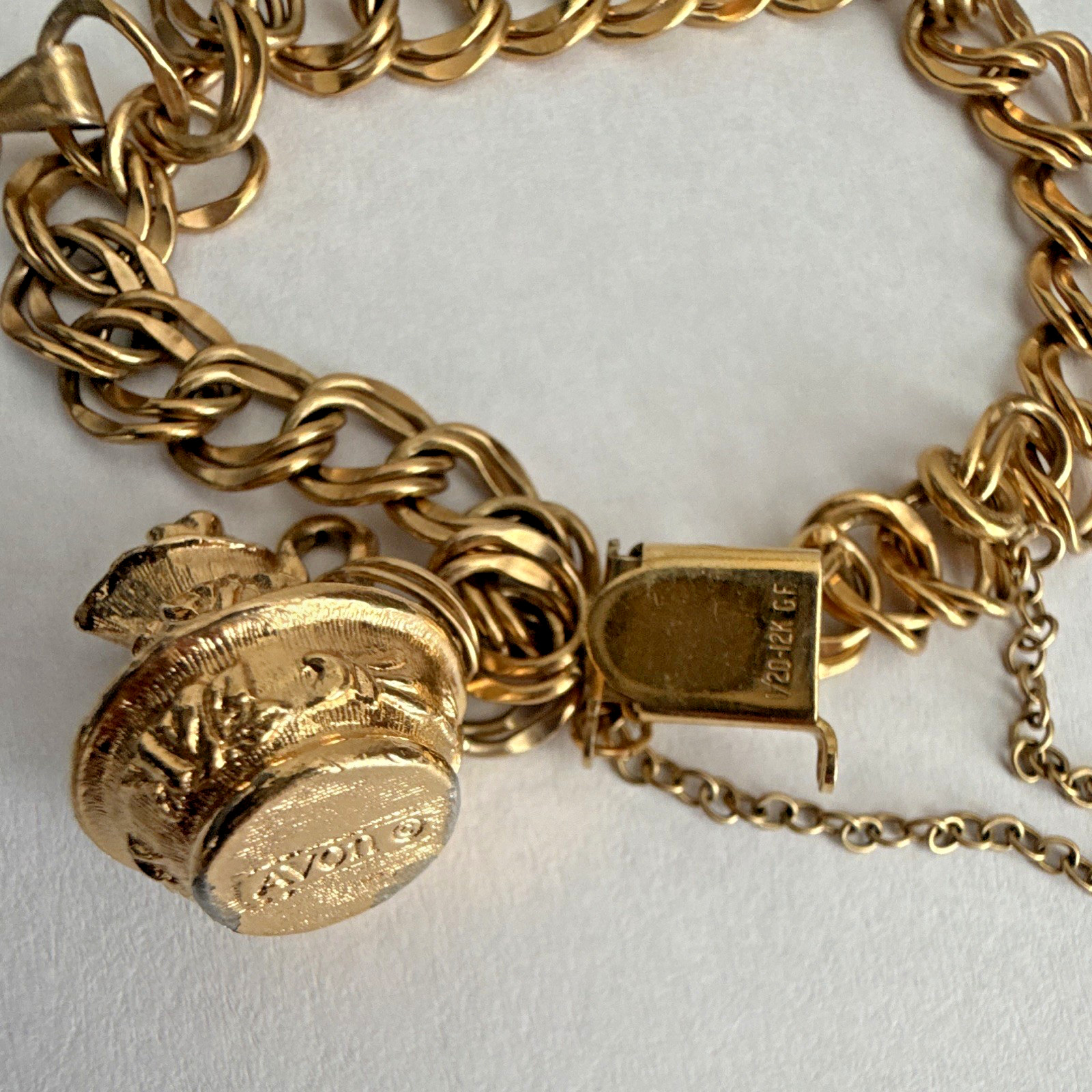 1970/80s Cable Chain Dangle Charm Bracelet with Avon charms