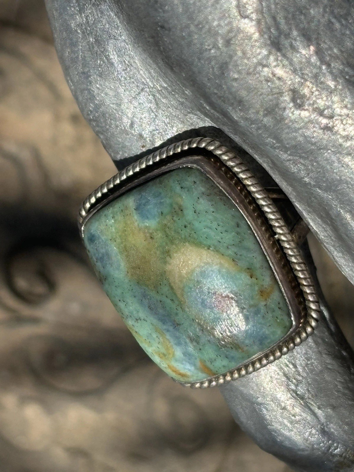 Ruby in fuschite gemstone silver ring size 11.5