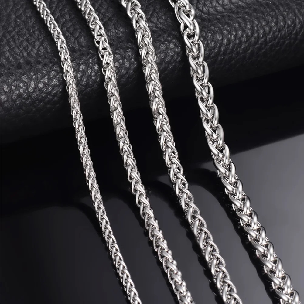 Stainless Steel Link Chain Necklace Gold Color 3mm 6mm Width 16 40 Inch Jewelry