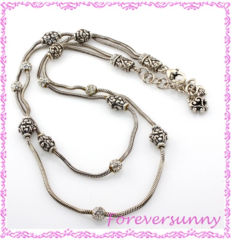 Brighton Full Moon Layered Silver Crystal Necklace