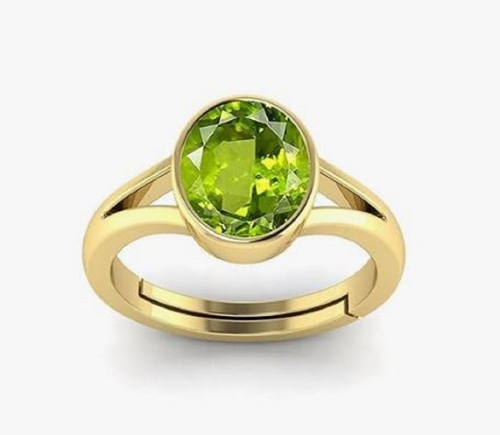 5.50 Ct Peridot Handmade Panchdhatu Adjustable Ring Gift for Men And Women