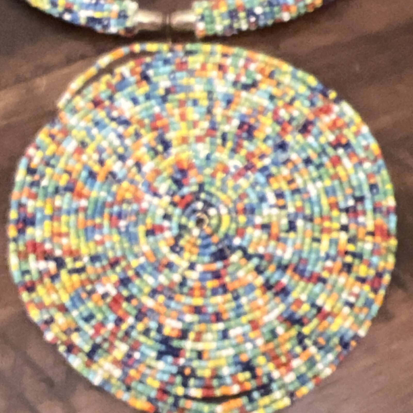 Multicolor Beaded Choker With Large Pendant