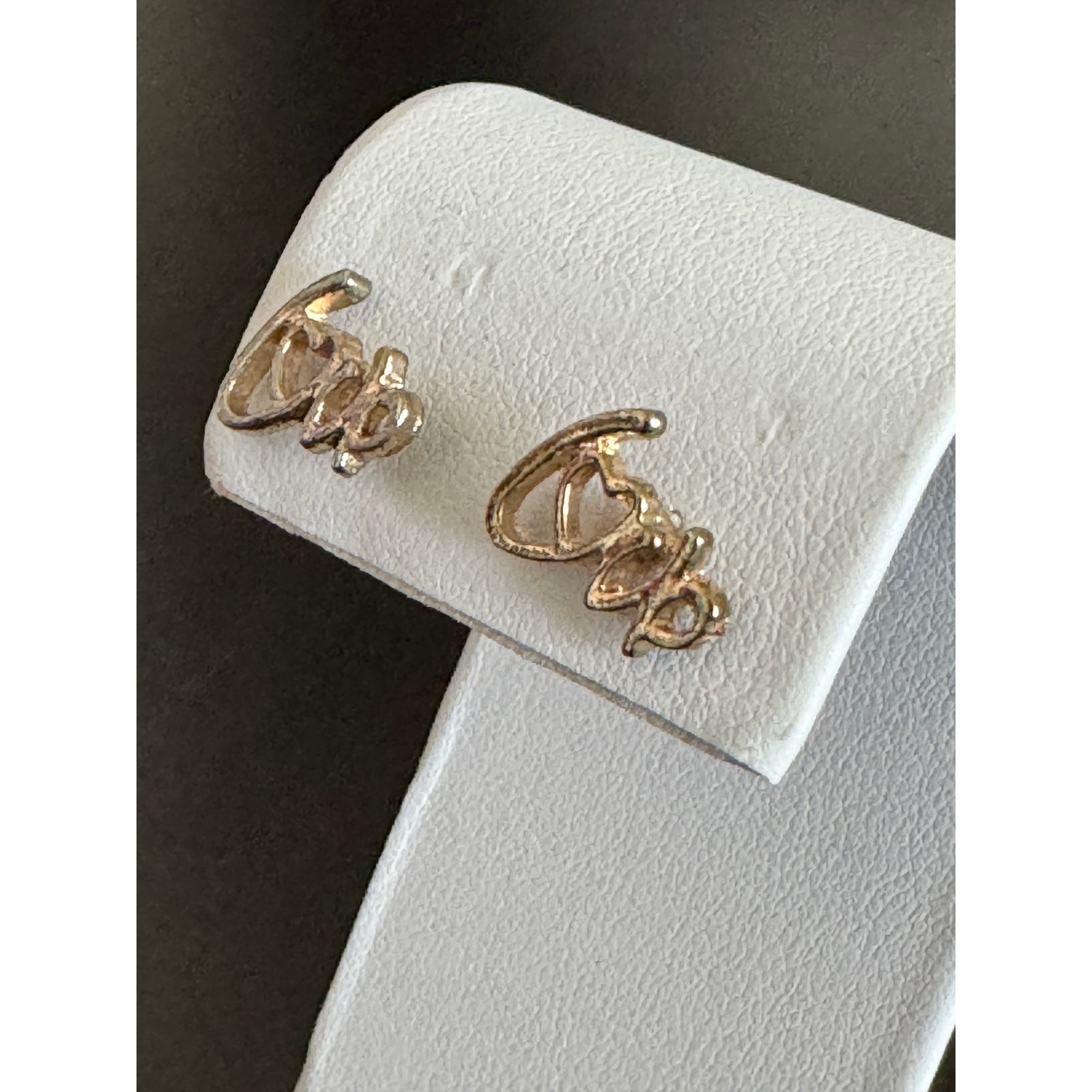 Heart Round Love Stud Post Earrings Set of 3 Gold Tone