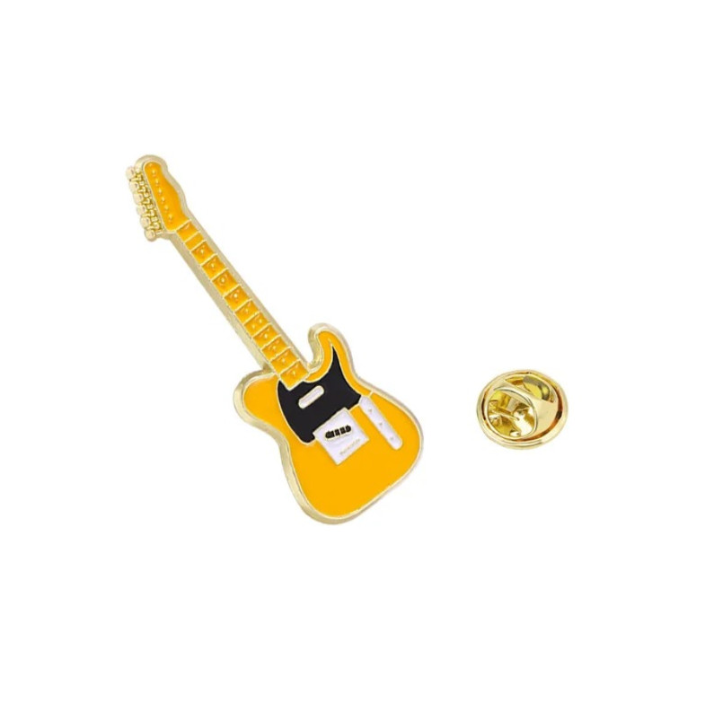 1pc Electric Guitar Brooch Musical Instrument Pin Clothing Bag Badge – NEW