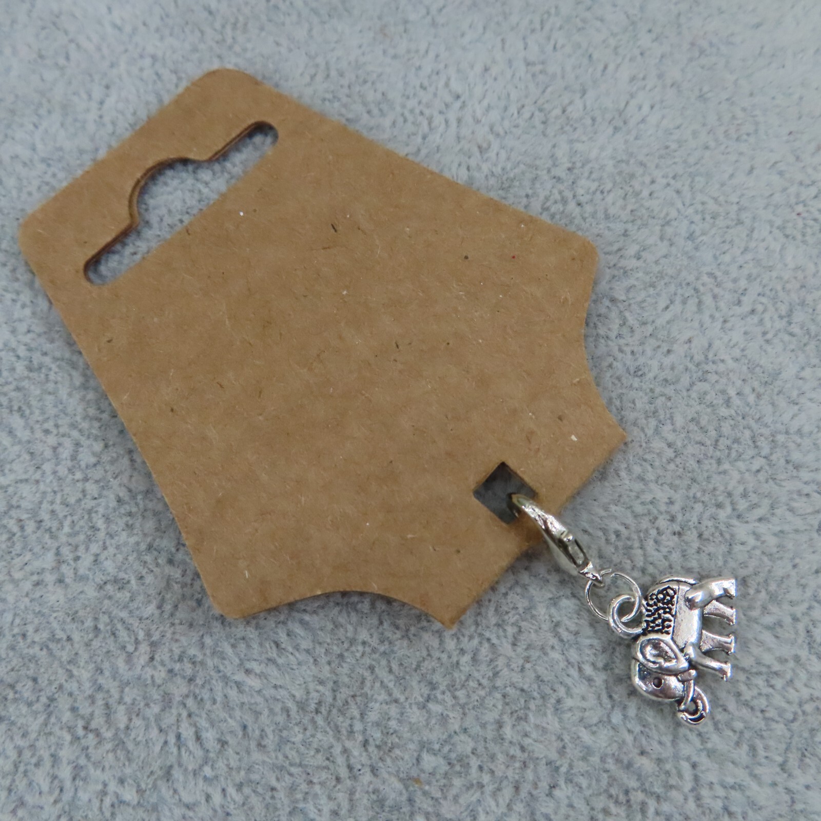 ELEPHANT Charm Zipper Pull Keychain Add On Clip Dangle Circus Zoo Prosperity