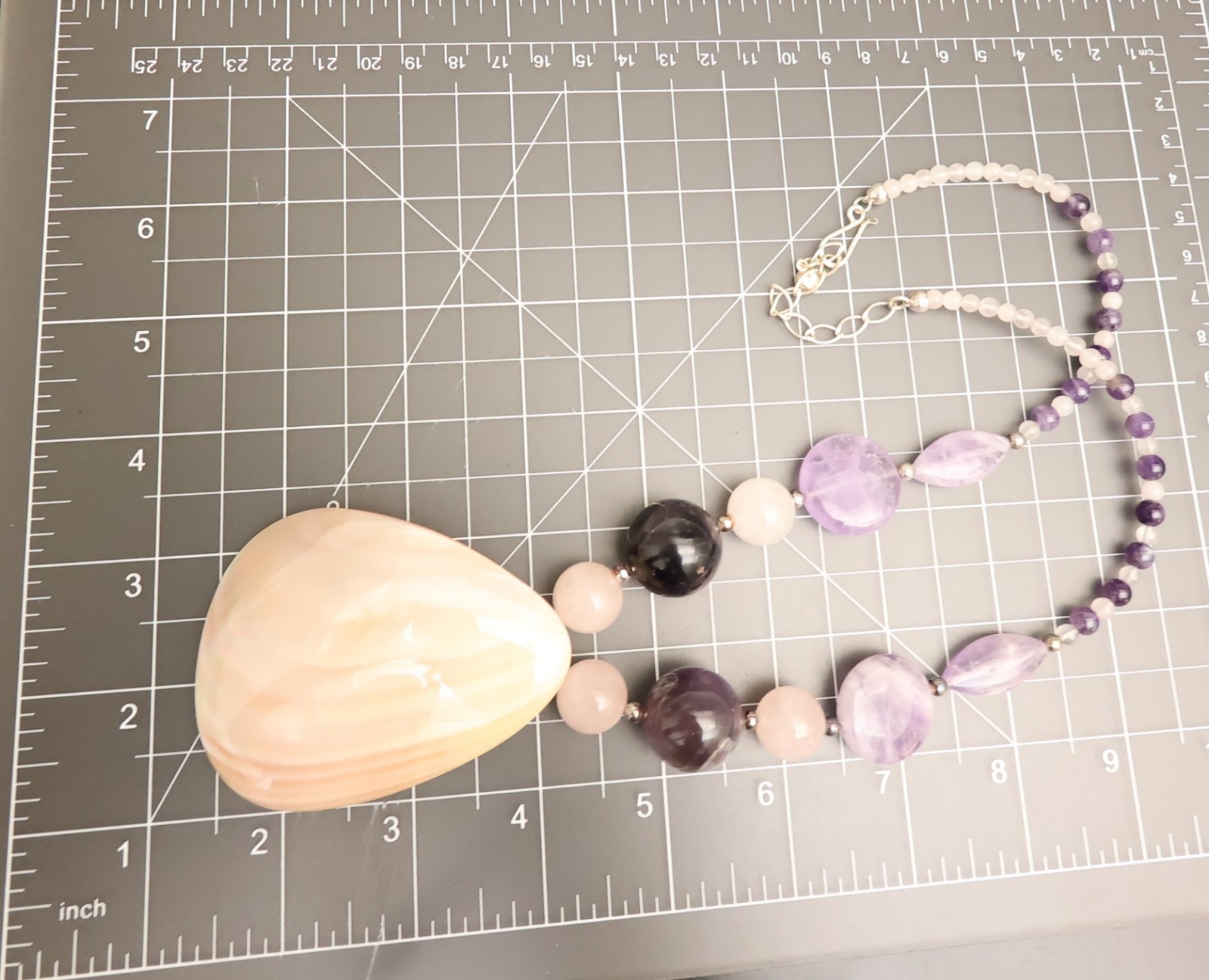 Jay King necklace Mine Finds statement shell semiprecious beads sterling silver