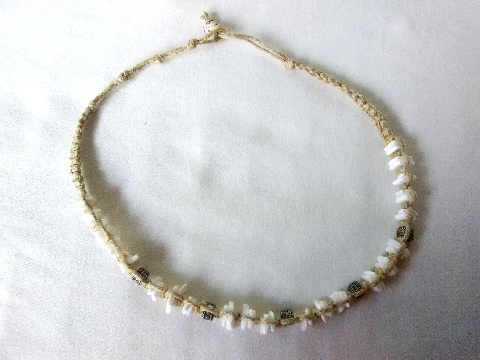 Seashell Braided Hemp Boho Necklace Ethnic Tribal 17″ Gift USA Seller New