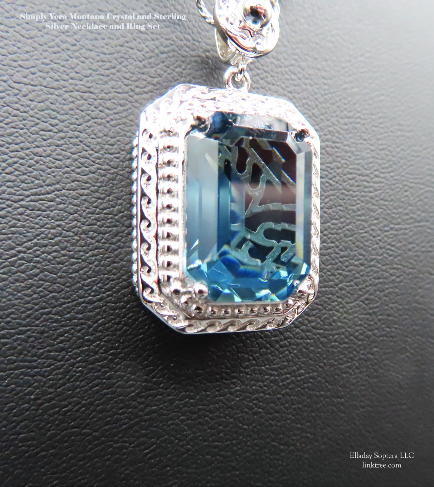 Simply Vera by Vera Wang Sterling Silver Montana Crystal Necklace and Ring set