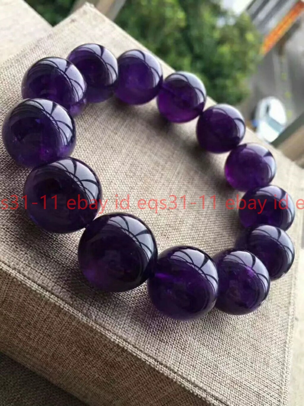 14mm Natural South Africa Purple Jade Gemstone Jade Beads Bracelet 7.5”