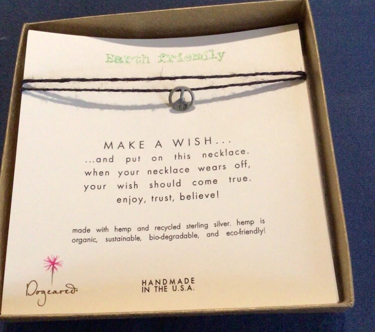 Make A Wish Peace Sign String Necklace By Dogeared