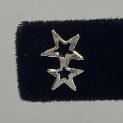 Sterling Silver Double Stars Stud Earrings Women 10mm Edgy Chic Celestial Modern