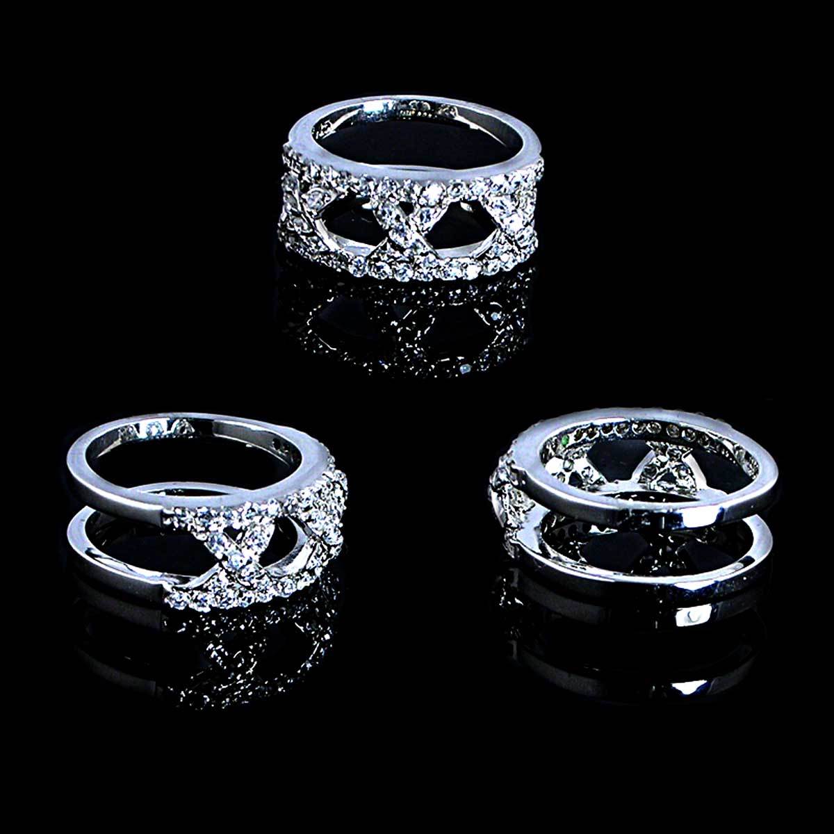 DESIGNER REPLICA_RING SET_3-X_CZ / GREEN ENAMEL_SZ-10__925 STERLING SILVER_NF