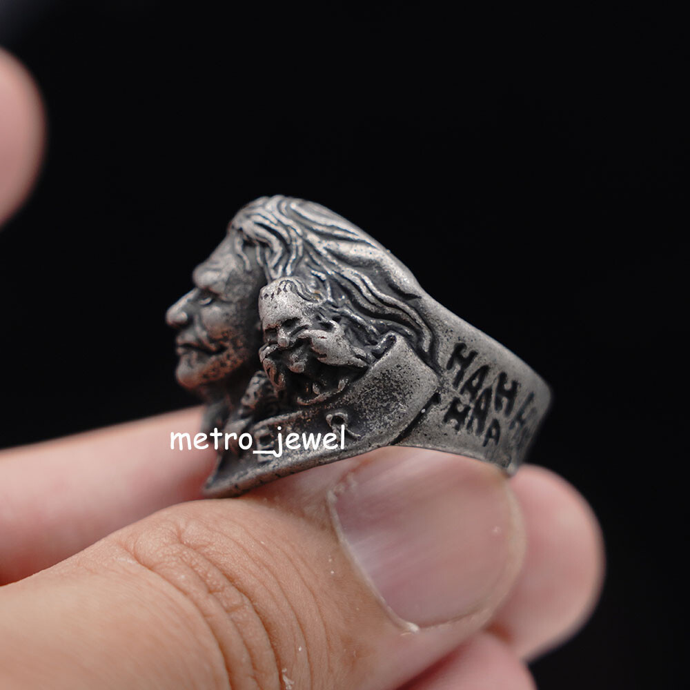 Cool Black Stainless Steel Mens Clown Skull Ring For Men Size 7 8 9 10 11 12 13