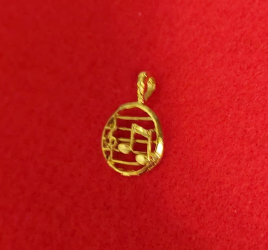 14KT GOLD PLATED MUSIC NOTE CHARM PENDANT & 16-30″ ROPE CHAIN NECKLACE- 2217
