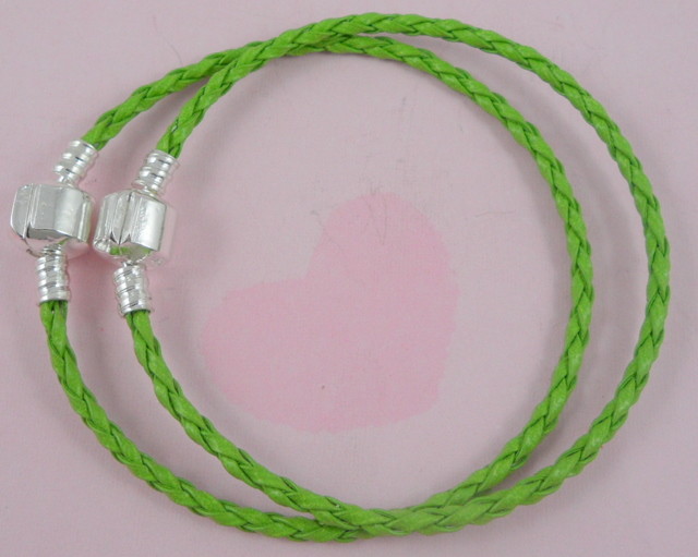 10pcs Braided Leather Charm Bracelets Fit European Bead 20cm. Choose Colours L07